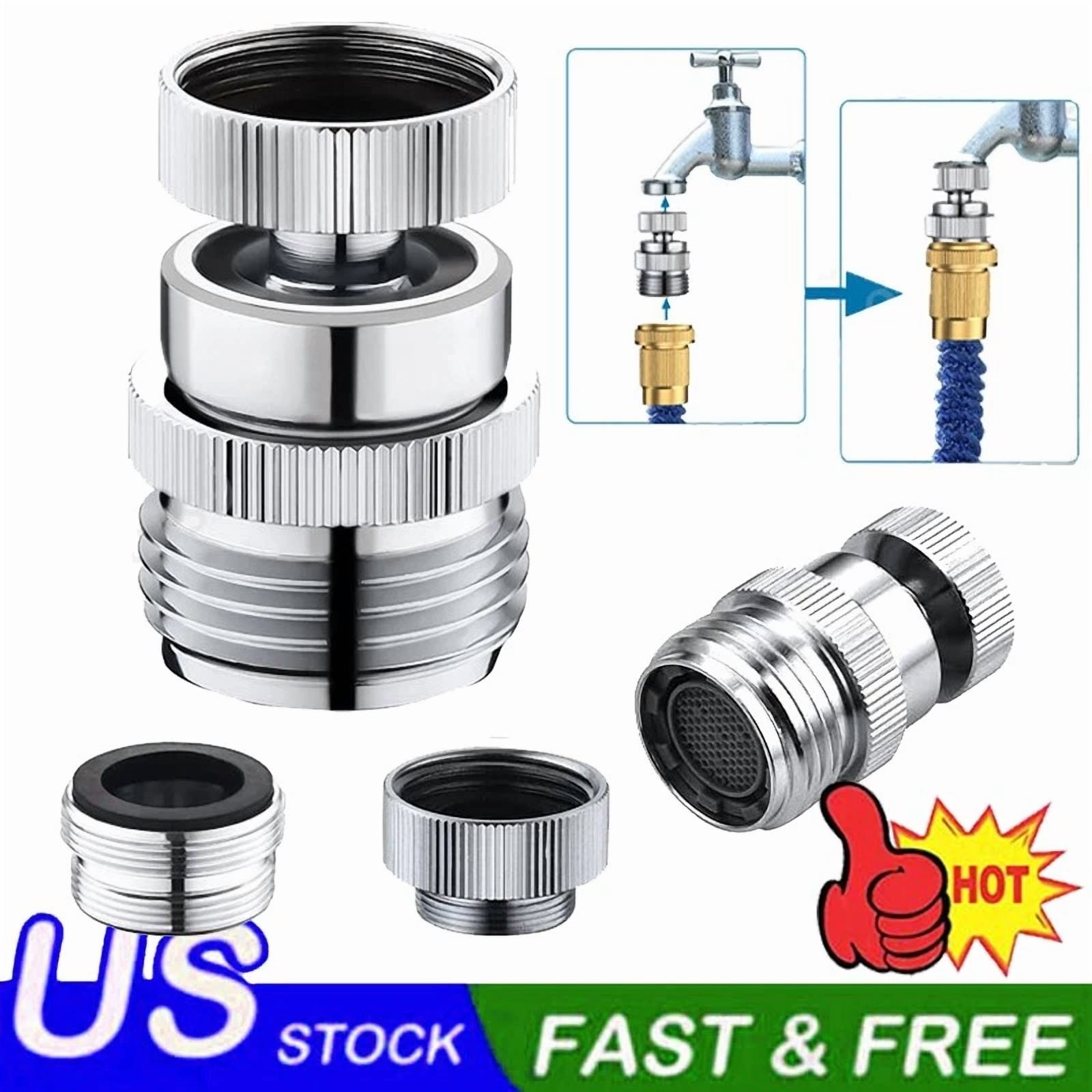 PURELY- Brass Sink Faucet 3/4" To Garden Hose Adapter Swivel Adapter + Aerator Kit