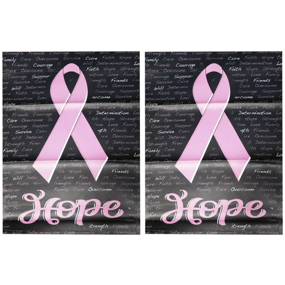 PURELY- Breast Cancer Hope Black 12.5"X18" Double Sided Polyester Sleeve Garden Flag