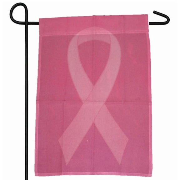 PURELY- Breast Cancer Pink Ribbon Awareness Garden Banner/Flag 12"X18" Sleeved Poly