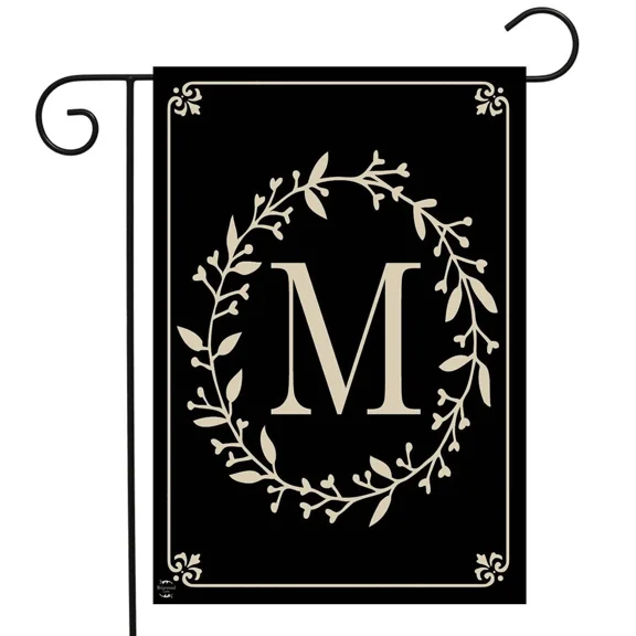 PURELY- Briarwood Lane Classic Monogram Letter M Garden Flag