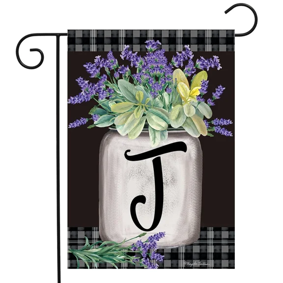 PURELY- Briarwood Lane Farmhouse Monogram Letter J Garden Flag