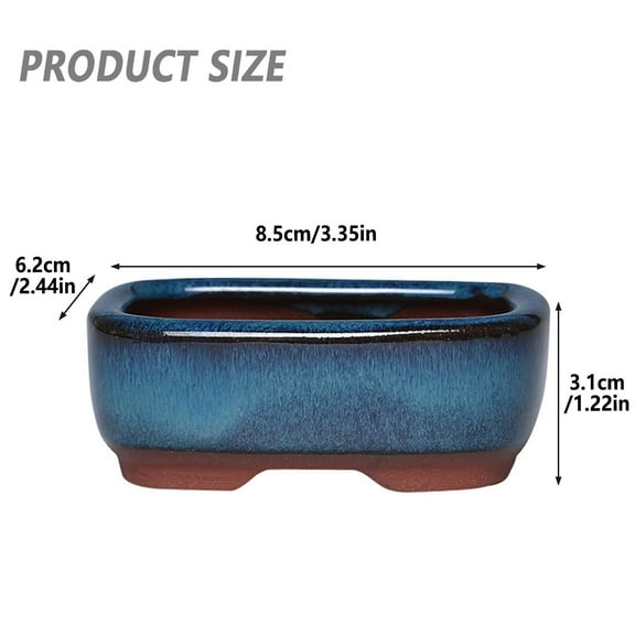 PURELY- Ceramic Flower Plant Pots Rectangle Succulent Planter Small Gardening Pots