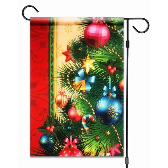 PURELY- Christmas Tree Decorations Garden Flag 12"X18" Christmas Decorative Flag