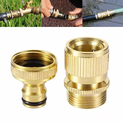 PURELY- Convenient Brass Quick Connect Garden Hose Fitting For Accessories, 2 Pack