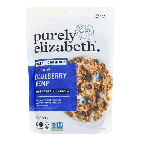 PURELY ELIZABET - Healthy Organic Blueberry Hemp Granola - 12 OZ, Case of 6