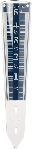 PURELY- Easy-Read Magnifying Rain Gauge Garden &Amp Outdoor 5-Inch Capacity , Blue