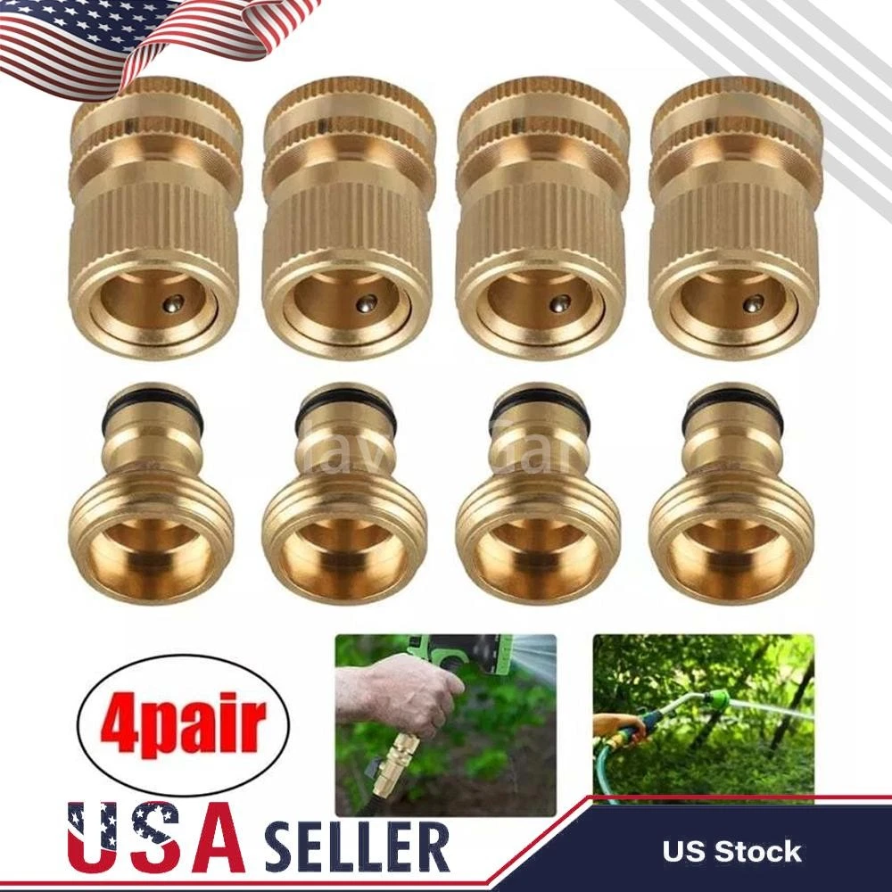 PURELY- Garden Hose 3/4'' Quick Connect Water Hose Fit Brass Female Male Connector Set