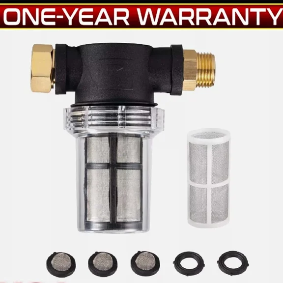PURELY- Garden Hose Inlet Filter Inline Water Pressure Washer Sediment Filter New Fast