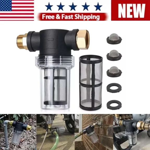 PURELY- Garden Hose Inlet Filter Inline Water Pressure Washer Sediment Filter Us