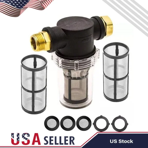 PURELY- Garden Hose Inlet Filter Inline Water Pressure Washer Washing Machine Sediment