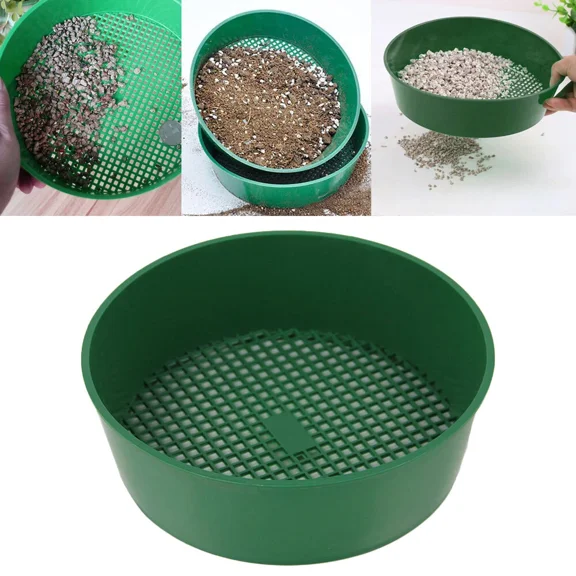 PURELY- Garden Sieve Small Gravel Soil Sieve Composy Soil Stone Mesh Sand Green Jq