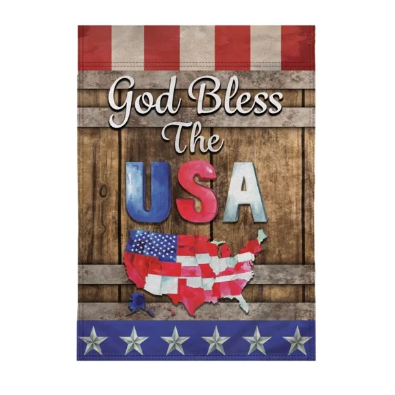 PURELY- God Bless The Usa 12X18In Garden Flag Fourth Of July Front Yard Home Decor Flag
