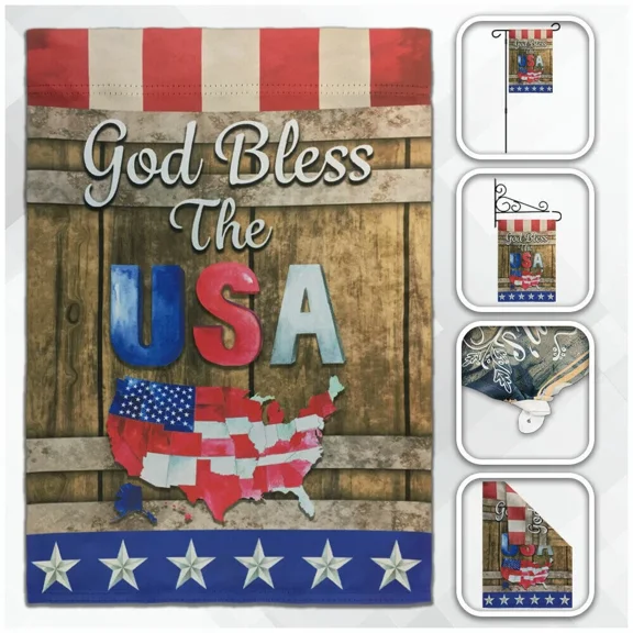 PURELY- God Bless The Usa Garden Flag 12X18In Patriotic American Christian