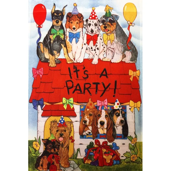 PURELY- It'S A Party ! Garden Flag 12" X 18" Celebration Decorative Flag Designer Flag