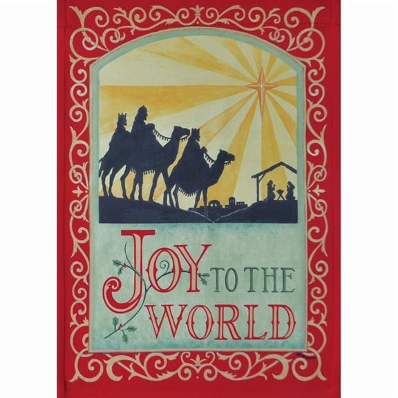 PURELY- Joy To The World 12.5" X 18" Garden Flag 27-2691-50 Rain Or Shine Fall Season