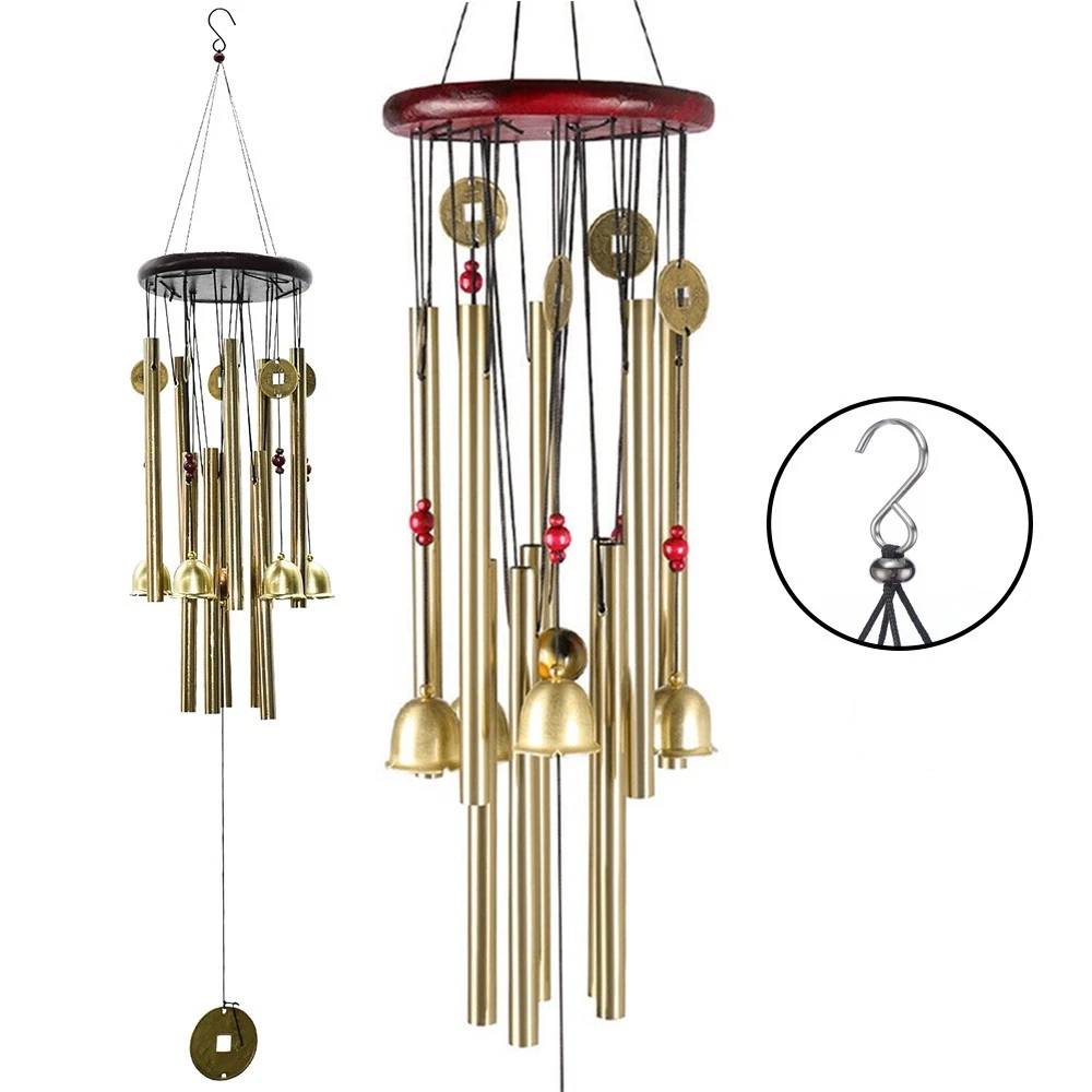 PURELY- Large 10 Tubes Windchime Chapel Bells Wind Chimes Outdoor Garden Home Decor Gift