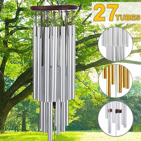 PURELY- Large 27 Tubes Windchime Chapel Bells Wind Chimes Outdoor Garden Home Decor Gift