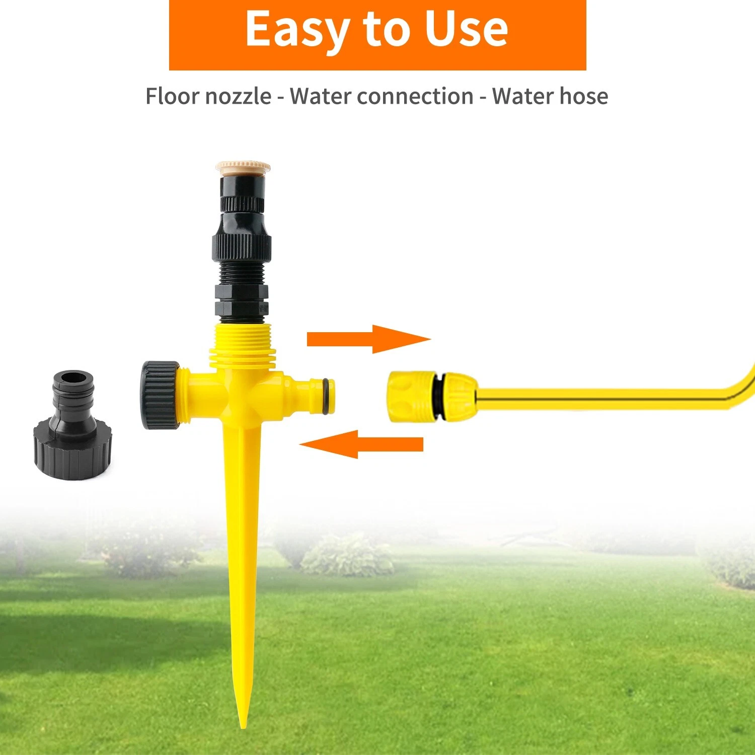 PURELY- Lawn Sprinkler 360 °Auto Garden System Save Watering Hose Irrigation In/Outdoor