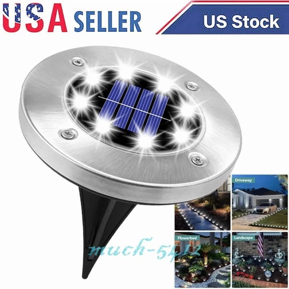 PURELY- Led Solar Power Flat Buried Light In-Ground Lamp Outdoor Path Garden Mark Light