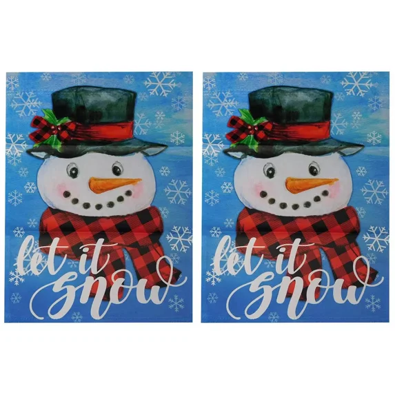 PURELY- Let It Snow (Snowman) 12.5"X18" Double Sided Polyester Sleeve Garden Flag