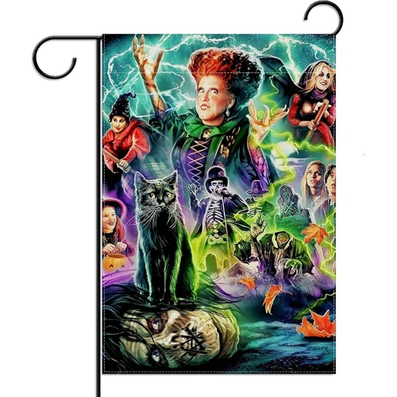 PURELY- Linen Hocus Pocus Halloween Garden Flag 12.518''
