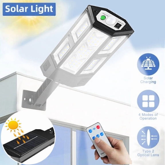 PURELY- Luz Lampara Solar Light Luces De Calle 43 Led Sensor Para Exterior Patio Jardin