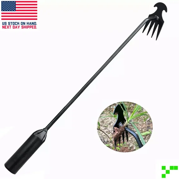 PURELY- Manual Weed Puller Twister Garden Lawn Grass Root Remover Claw Tool Black Steel