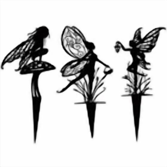PURELY- Metal Flower Fairies Ornament Fairy Sculpture Garden Decor Outdoor Statue Stake
