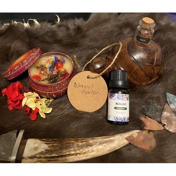 PURELY- My Crafty Works Botanical Garden Herbal Aromatherapy Healing Candles & Gems