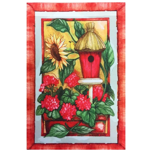 PURELY- New Bird House & Flowers Garden Flag 12"X18" Decorative Spring Designer Flag