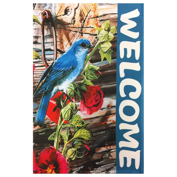 PURELY- New Blue Bird Welcome Garden Flag 12"X18" Spring Decorative Flag Designer Flag