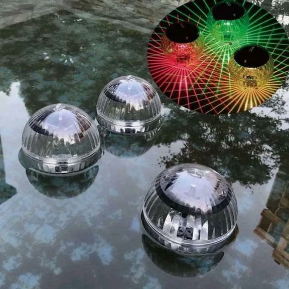 PURELY- Outdoor Solar Led Floating Light Garden Pond Pool Lamp Rotating Rgb Color Change