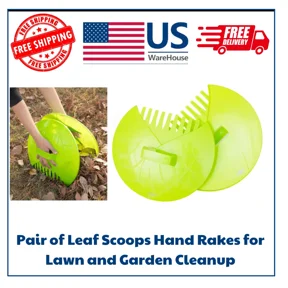 PURELY- Pair Of Leaf Scoops Hand Rakes For Lawn And Garden Cleanup