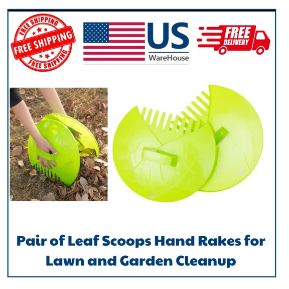PURELY- Pair Of Leaf Scoops Hand Rakes For Lawn And Garden Cleanup