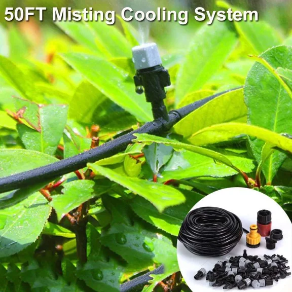 PURELY- Patio Mist Cooling System Outdoor Garden Misting Kit Pool Air Water 50Ft Mister