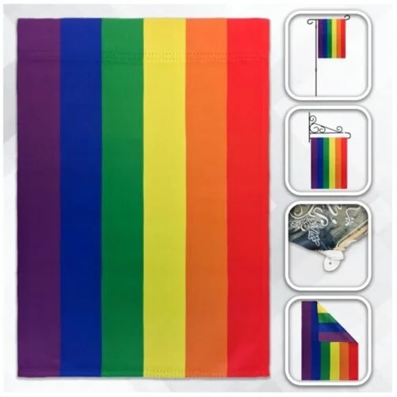 PURELY- Rainbow 12X18In Garden Flag Lgbtq Queer Pride Front Yard Home Decor Flag 100D