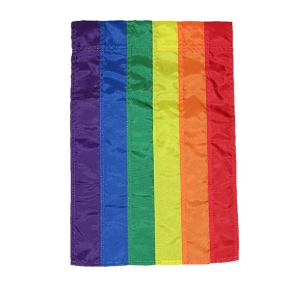 PURELY- Rainbow Lgbt Flag 12" X 18" 12X18 Embroidered Garden Sleeve Hem Pole Usa X1