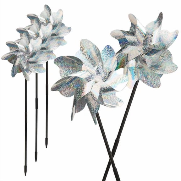 PURELY- Reflective Pinwheels Wind Spinners Bird Scare Devices For Garden Yard Decor 5Pcs