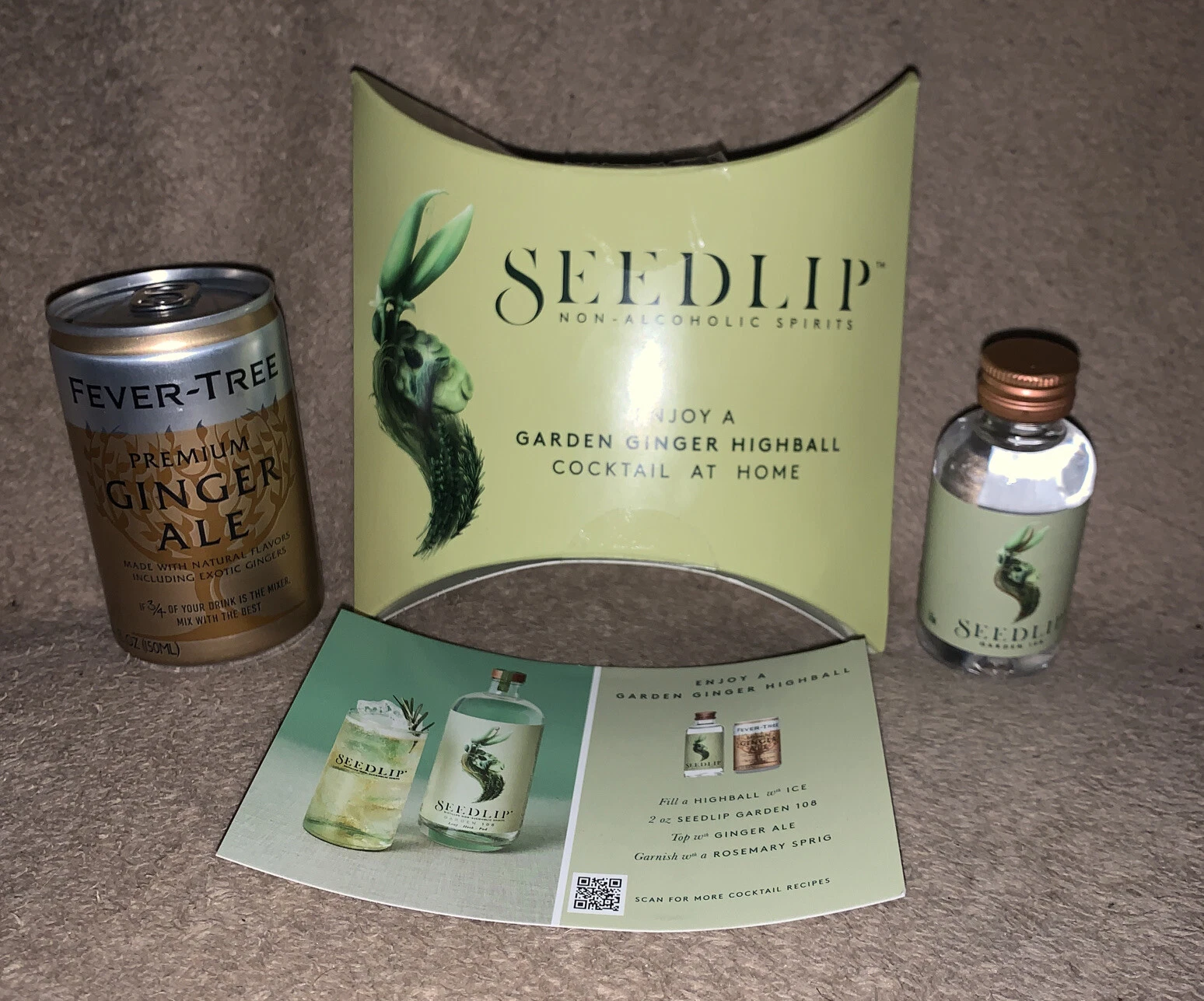 PURELY- Seedlip Garden 108 Non-Alcoholic Spirits 50Ml + Fever-Tree Premium Ginger Ale