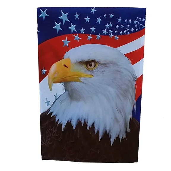 PURELY- Small Patriotic Garden U.S. Flag - 12" X 18", 4Th Of July, American Eagle
