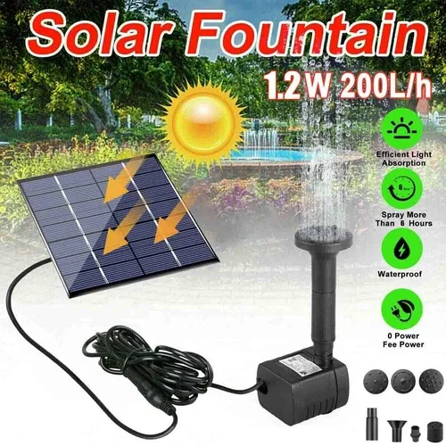 PURELY- Solar Water Panel Power Fountain Pump Kit Pool Garden Pond Watering Submersible