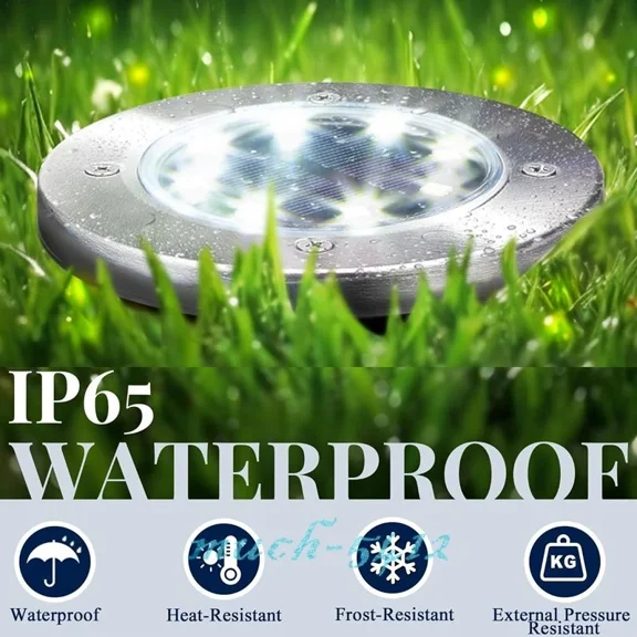 PURELY- Solar Garden Flat Buried Light Led Outdoor Disk In-Ground Light Garden Pathway