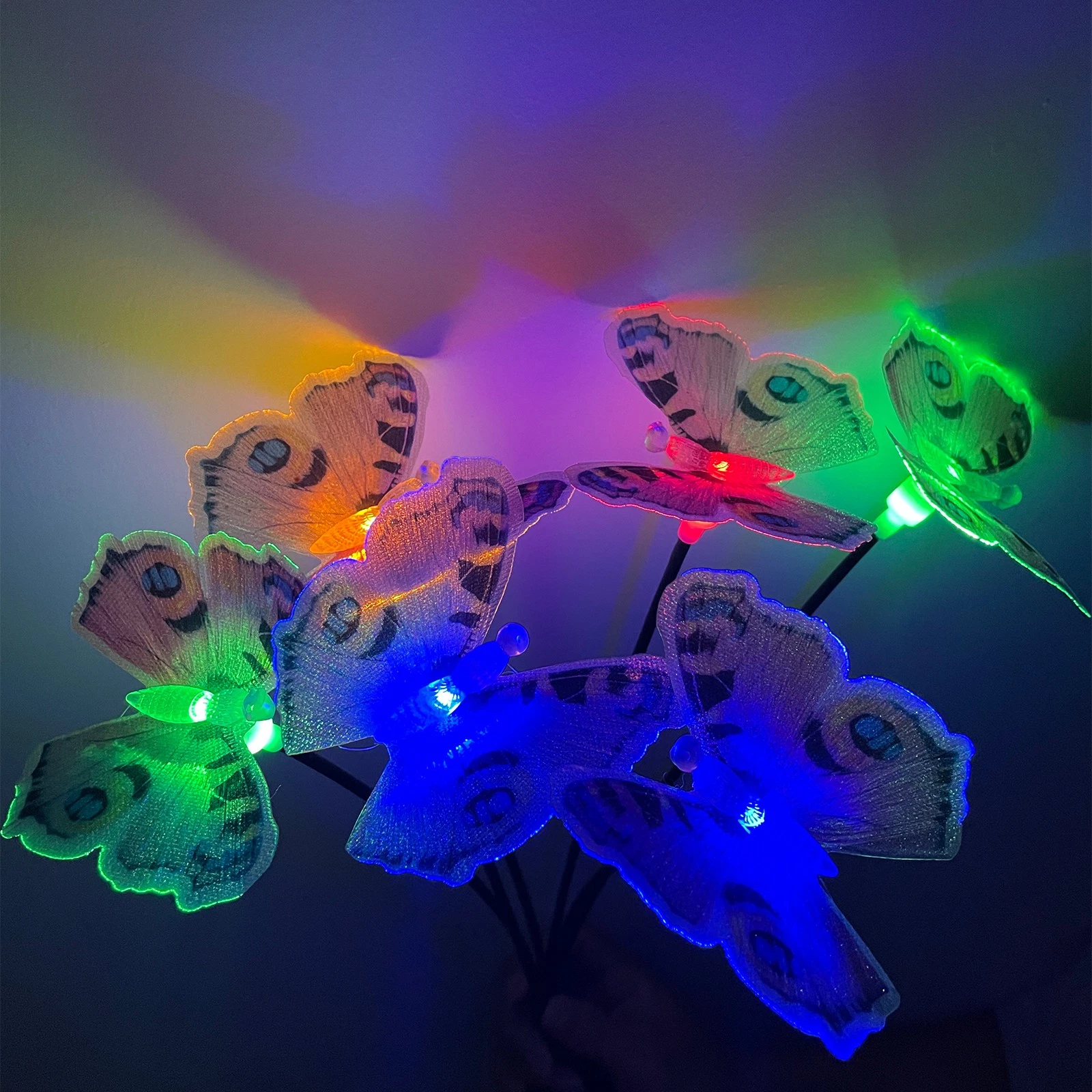 PURELY- Solar Garden Lights Butterflies Outdoor Waterproof Led Stake Lamp Yard Deco