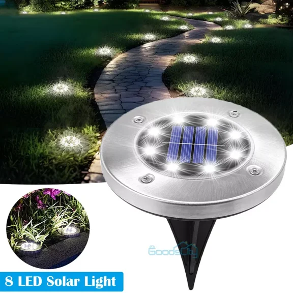 PURELY- Solar Ground Lights, Solar Buried Lights Outdoor Waterproof, 8 Led Solar Power
