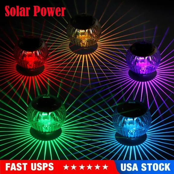 PURELY- Solar Led Floating Lights Garden Pond Pool Lamp Rotating Color Change Outdoor Us