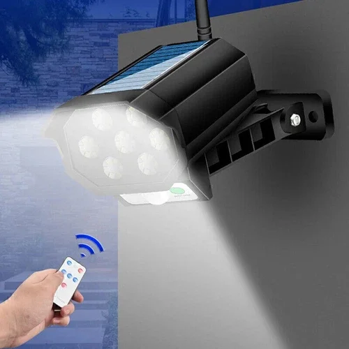 PURELY- Solar Motion Light Led Security Wall Street Outdoor Lamp Fake Camera