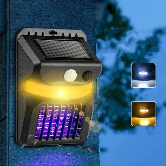 PURELY- Solar Powered Mosquito Insect Killer Zapper Led Light Fly Bug Trap Pest Lamp Usa