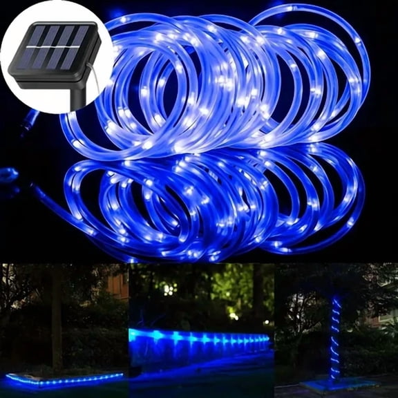 PURELY- Solar Rope Tube Lights String Light Waterproof Outdoor Garden Lamp 32Ft 100 Led