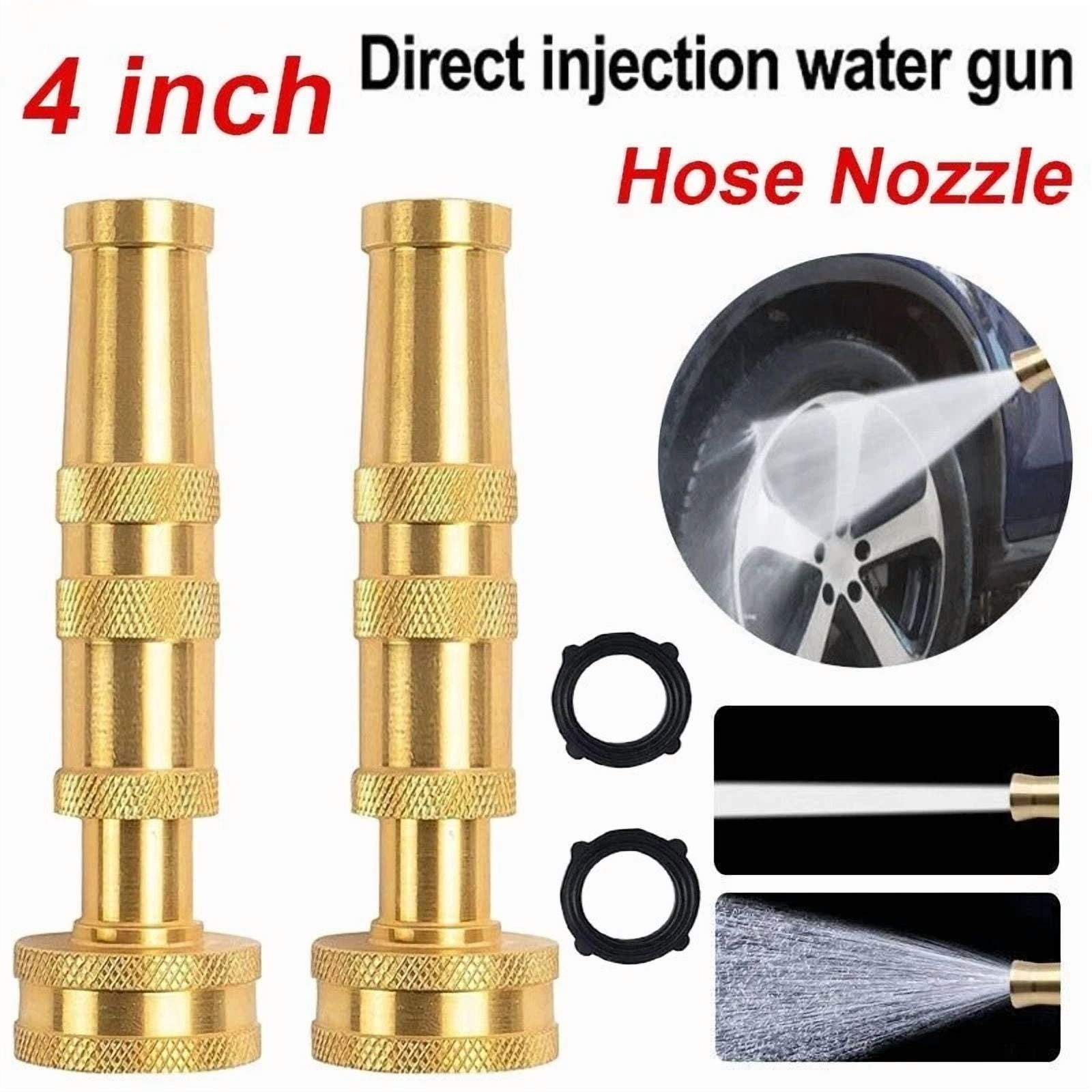 PURELY- Solid Brass Garden Spray Nozzle 4" Adjustable Twist Water Hose Usa Stock 2 Pack