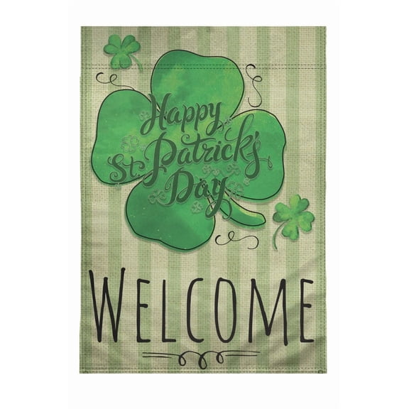 PURELY- St. Patrick'S Day Welcome Garden Flag 12X18In Cute Novelty Holiday Yard Flag